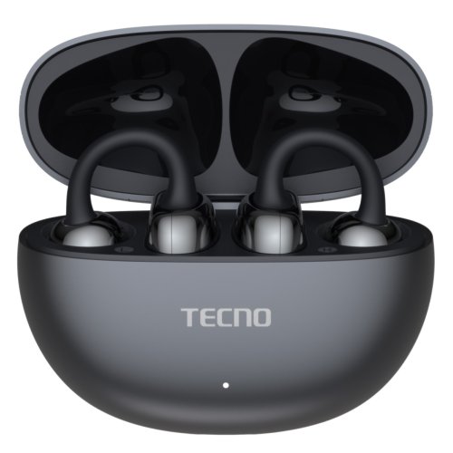 Фотография Наушники беспроводные Tecno FreeHear 1, Чёрная сталь